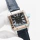 Replica Cartier Santos Automatic Watch Black Dial Brown Leather Strap Rose Gold Bezel (2)_th.jpg